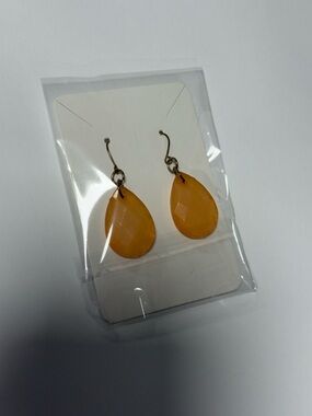 Orange Teardrop Dangle Earrings - Women's Jewelry